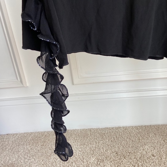 Amanda Adams Couture Hand Beaded Black Tunic Sequin Flower Detail Evening wear L - Picture 12 of 12